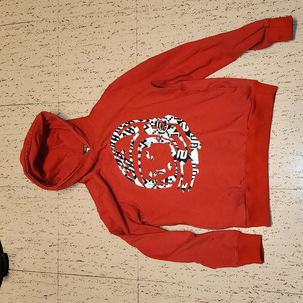 Billionaire Boys Club Red Big Logo Reflective Spell Out Pullover Hoodie Sweater